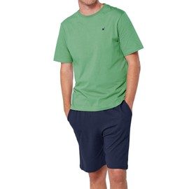 The Essentials Wardrobe Mens TEW Shorty Pyjamas - Contrast - Sage/Navy - XX Large