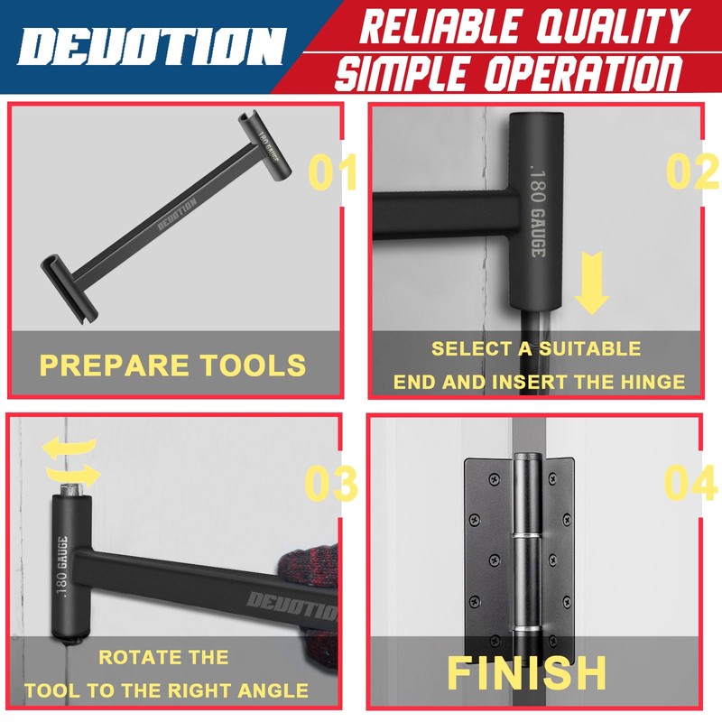 DEUOTION Door Hinge Adjustment Tool for .134 and .180 Gauge