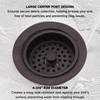 Westbrass R214-12 3-1/2-Inch Large Post Style Kitchen Sink Basket Strainer,