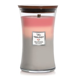 WoodWick Large Hourglass Candle, Shoreline - Premium Soy Blend Wax, Pluswick Innovation Wood Wick, Made in USA