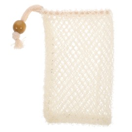 Exfoliating Soap Saver Pouch, Nylon Mesh Soap Bag for Bar Soap, Travel Soap Sack for Shower, Beige, 14x8x4cm