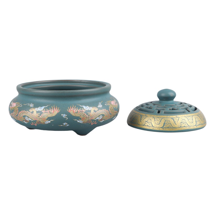 Incense Burner Ceramic Colour Enamel Exquisite Pattern Retro Incense Cone