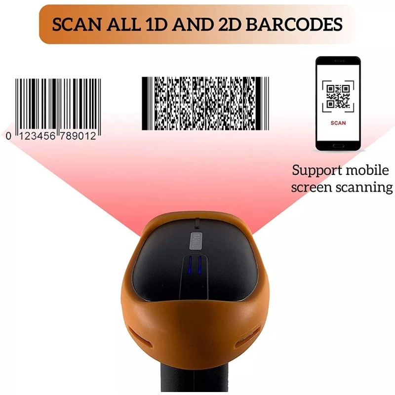 Radall Lector Codigo Barras Radall Rd-s8 Qr 1d 2d Inalambrico