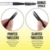 3pc Black Tweezer Set & Glitter Spoolie - Hair Removal