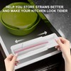 BOXOB Expandable Straw Organizer, Multi-Functional Plastic Straw Holder Long Straw