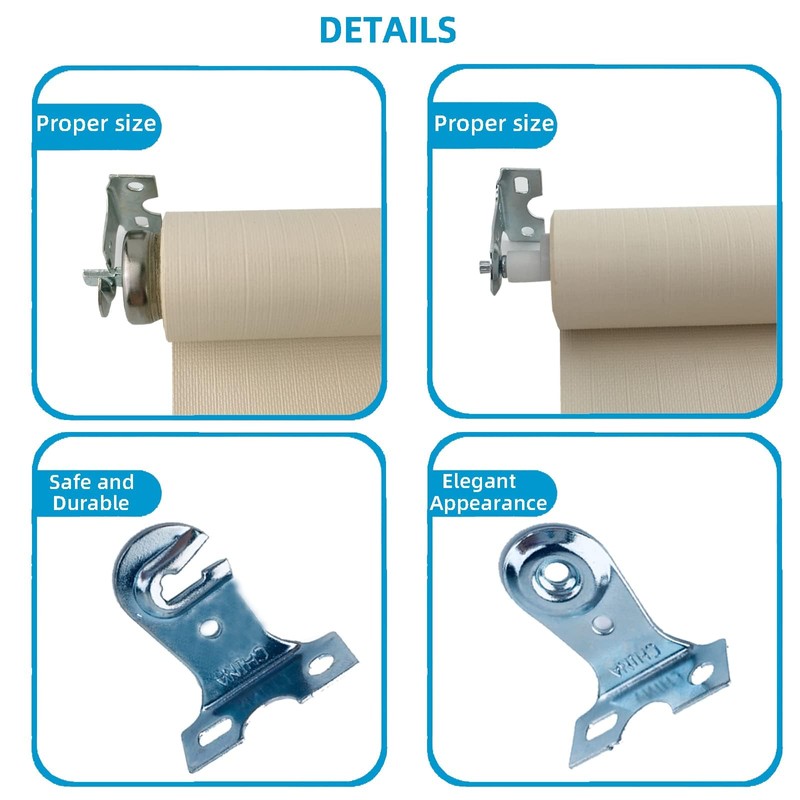 4pcs Roller Window Shade Outside Mount Brackets with Screws, Curtain