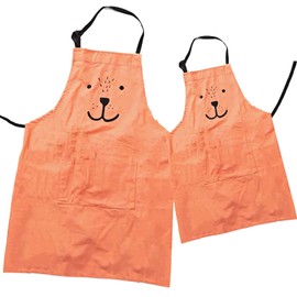 HILLHOME 2 Pack Cotton Adjustable Parent and Child Apron with Pockets Great Gift For Adult and Kid Baking,Painting,Mommy and Me Matching Set