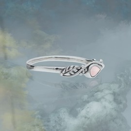 Rose Quartz Gemstone 925 Sterling Silver Mood Ring Style Solitaire Feeling for Women and Girls, Gemstone rose quartz Sterling Silver, Quartz