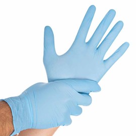Wertpack Disposable Nitrile Gloves Blue Powder Free CAT 3 Size M Pack of 100