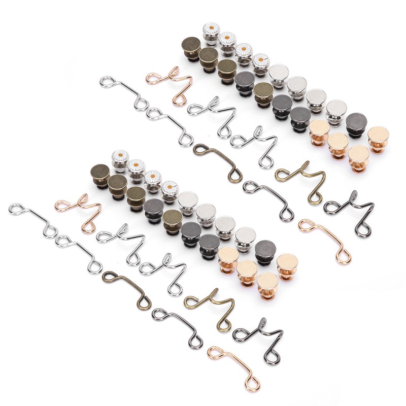 Adjustable Waist Buckle Extender Set Jean Waist Extender Button Replacement