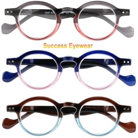 Success Eyewear Reading Glasses 3 Pairs Fashion Spring Hinge Readers Glasses for