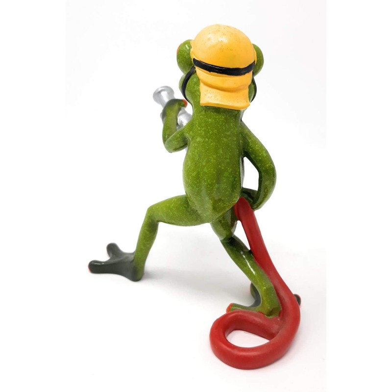 Sweet Fire Brigade Frog with Hose Decorative Figurine Decoration Decorative