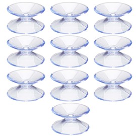GORGECRAFT 10 Pack Small Suction Cups 30Mm Double Sided Suction Cups Hooks Clear Plastic Sucker Pads PVC Glass Table Bumpers Strong Adhesive Sucker Holders for Window Glass Christmas Lights