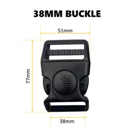 EesTeck 2 Sets 38mm Extra Thick Heavy Duty Buckle Clips, Dual Adjustable Plastic Quick Side Release Plastic Buckles and tri-glide sliders for Luggage Straps Pet Collar Backpack Repairing