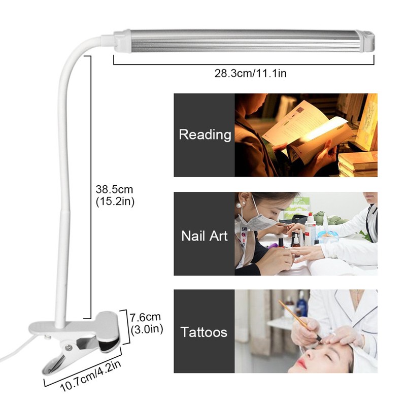 Clip-on Desk Lamp for Tattoo Nail Art Reading Beauty Makeup