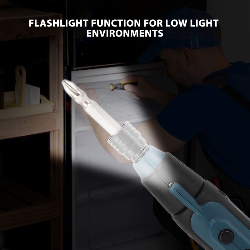 3.6V Electric Screwdriver with Flashlight Lithium Battery Powered Portable Rotary