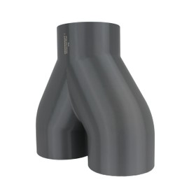 DRUCKKRAFT 2-way branch pipe DN100, branch piece, Y-distributor, extraction system, volume flow, pipe connector, hose connector, ventilation, PETG (DN100 to 2-way DN100)