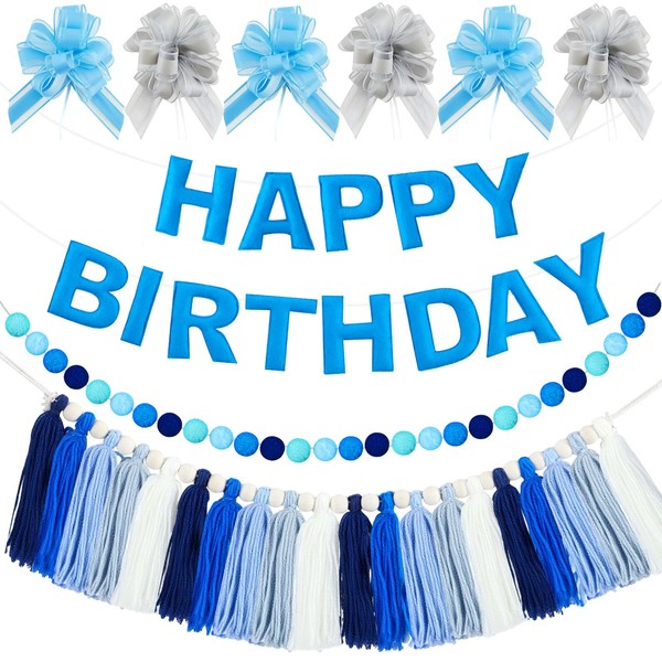 Chunful 9 Pcs Pre-strung Felt Happy Birthday Banner Party Decorations