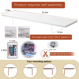 LA QUEENIE Monitor Stand Riser,Wood & Acrylic Computer Monitor Stand with LED Light,Desk Accessories Desktop Organizer Stand for Computer,Laptop,Printer,PC & TV Screen Riser