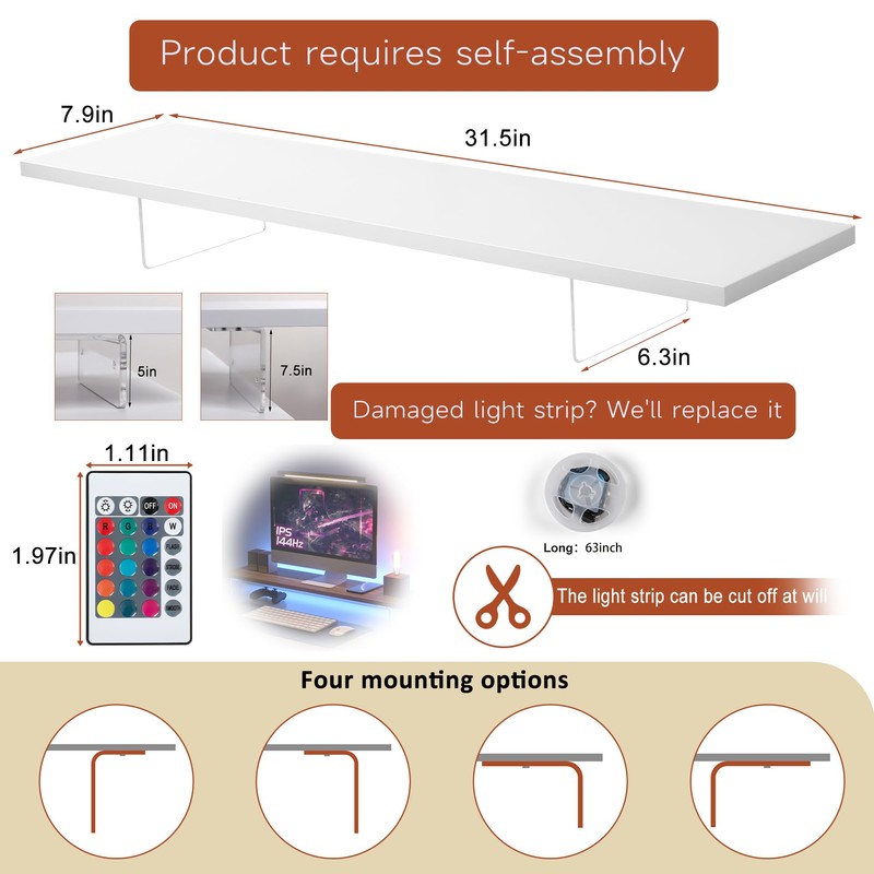 LA QUEENIE Monitor Stand Riser,Wood & Acrylic Computer Monitor Stand