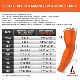 B-Driven Premium Pro-Fit Sports Compression Arm Sleeve (Single) Graphic Designs Baseball Arm Sleeves For Men Women - Youth & Adult Sizes for Football Basketball