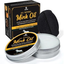 MEKER Mink Oil for Leather Boots, Leather Conditioner and Cleaner 3.52 Oz-All-Na