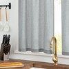 VANGAO Grey Net Curtain Semi-Transparent Bistro Curtain Linen Kitchen Curtains