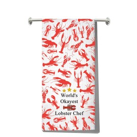 MYSOMY Lobster Kitchen Towels Lobster Lover Gifts Lobster Boil Dish Towels Crawfish Boil Kitchen Towels Red Lobster Chef Gifts (lobster chef UK)