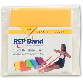 REP Band Magister Resistive Exercise Latex-Free 5 Foot PRE-Cut Lengths Peach (Level 1)