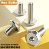 M5 Furniture Bolts, M5 x 20mm Hex Socket Flat Head