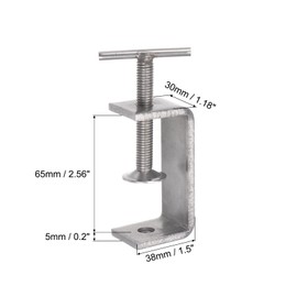 sourcing map C Clamp Stainless Steel 65 mm C Clamps Wide Jaw Opening with T Bar Handle Replacement for Woodworking Welding Building