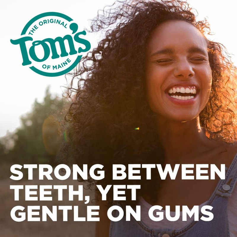 Tom's of Maine Naturally Waxed Antiplaque Flat Dental Floss, Spearmint,