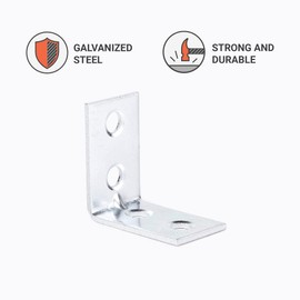 Birsppy (Pack of 50 pcs) 25 x 25 mm Hardware Bright zc Zinc Plated Corner Joint 90 Degree Braces Brackets Plates