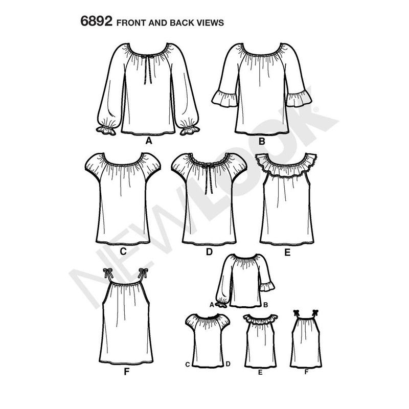 New Look Sewing Pattern 6892: Misses Tops, Size A, A