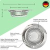 Kitchen Helpis® Stainless Steel Drain Strainer Diameter 7 cm, Rustproof