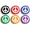 6 x CND PEACE SYMBOL SIXTIES BADGES BUTTONS PINS (Size