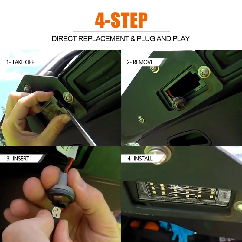 Stock in US Plug-and-Play LED Registration Plate Light for JEEP