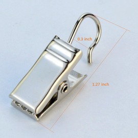 60pcs Metal Hook Clips, baotongle Hanging Curtain Clips Curtain Hook Clips Hanger Connector Accessories for DIY Silver