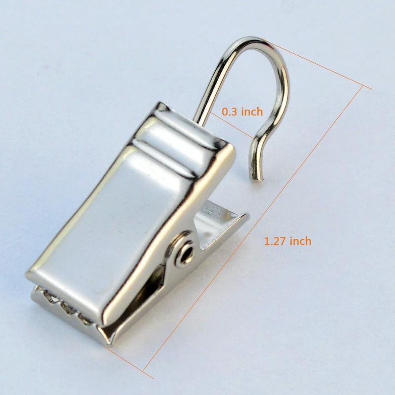 60pcs Metal Hook Clips, baotongle Hanging Curtain Clips Curtain Hook