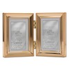 Lawrence Frames Classic Bead Picture Frame, 2.5x3.5 Double, Gold, 2