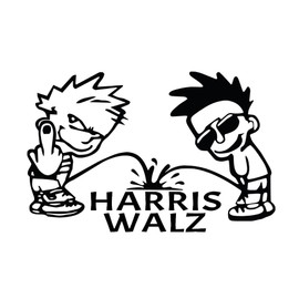 Piss On Harris - Walz Double Up | FKH | | Trump - Vance- Trump 2024 - MAGA | Vinyl Decal by Check Custom Design | Funny Political Decal | Multiple Colors and Sizes
