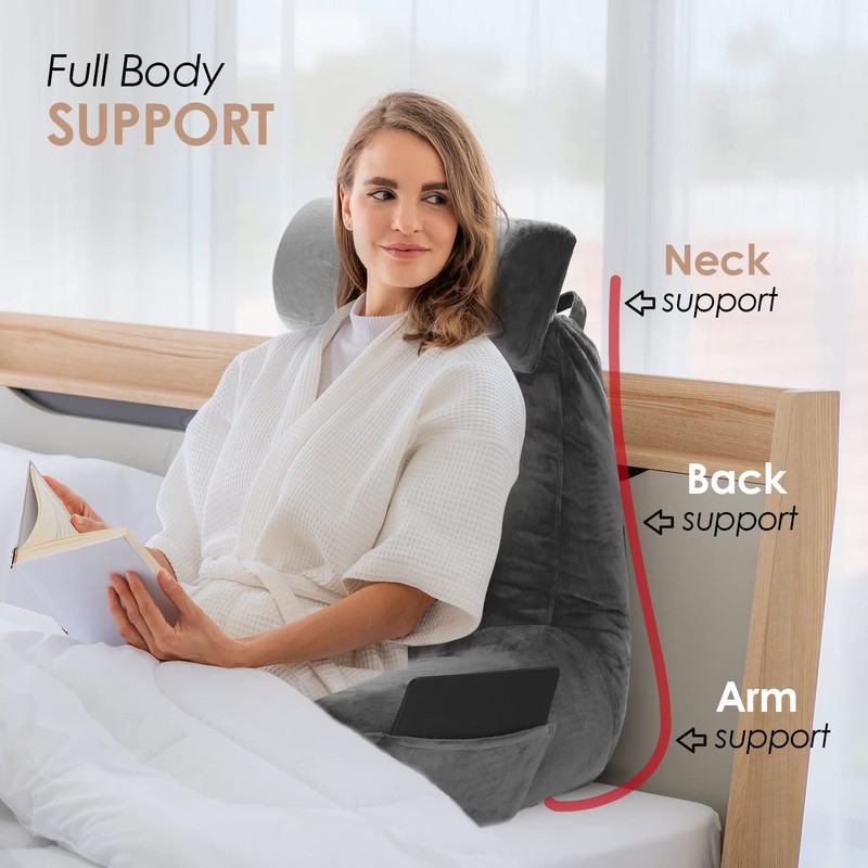 Nestl Reading Pillow with Portable Laptop Lap Desk - Shredded