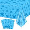 4 Pack Puppy Dog Paw Print Table Cloths, Blue Paw