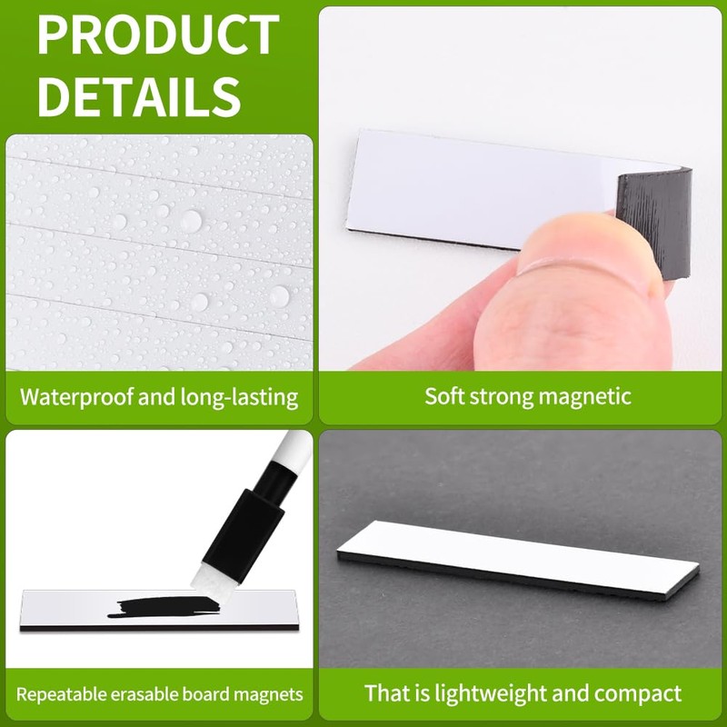 ELEGICKLIP 30 Pcs Magnetic Strips for Baseball Lineup Board Dugout