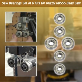 HQPARRTS Saw Bearings Set of 6 Fits for Grizzly G0555 Band Saw - Bandsaw Guide Bearings - Replacement Bearing
