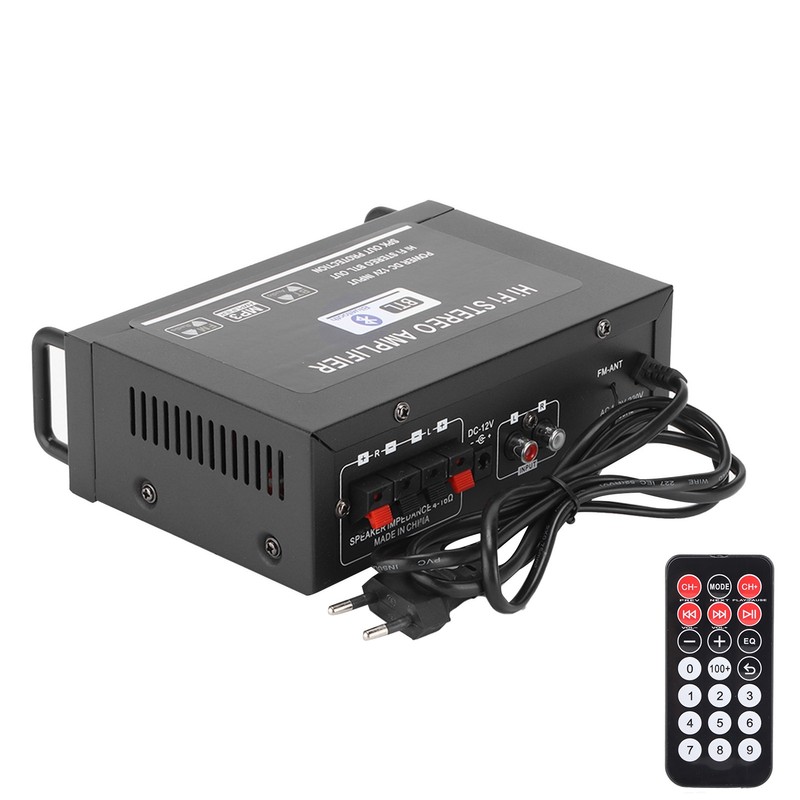 2 Channel Power Amplifier Mini Bluetooth USB/FM Smart Digital with