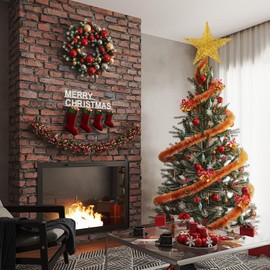 25 cm Christmas Tree Topper Star Gold, 2024 Model Christmas Tree Topper, Christmas Tree Luminous Star, Christmas Tree Decoration, Party Decorations