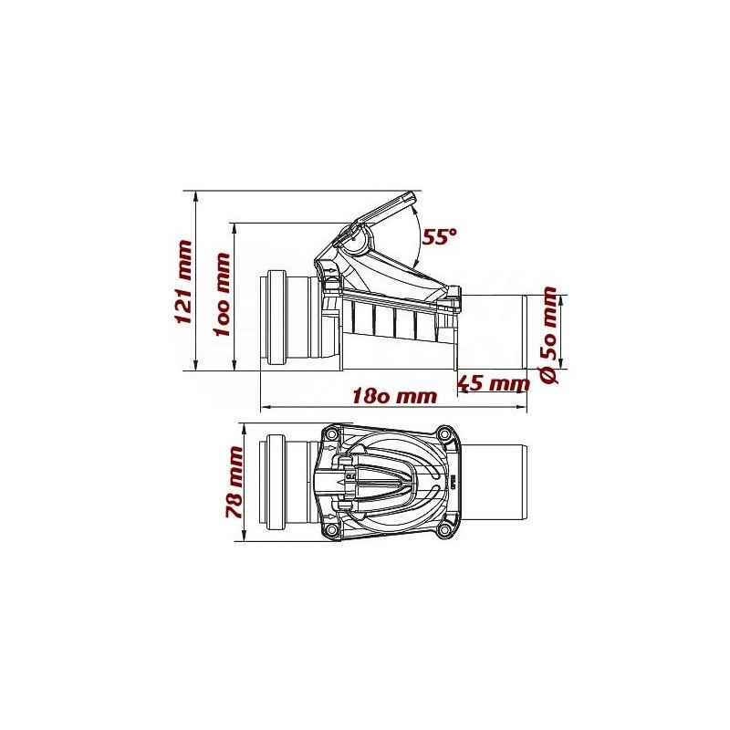 Backflow Valve Backflow Valve DN50 White Grey Vertical KG HT