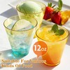Glowserve 12 oz Clear Plastic Cups Disposable Gold Plastic Cocktail