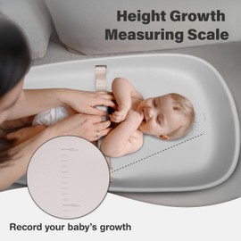 Nest Mello Baby Changing Pad, Soft, Lightweight and Portable, Waterproof and Easy to Clean, Large EVA Cushion for Comfort with Height Scale and Anti Slip Bottom (Grey with Height Scale)